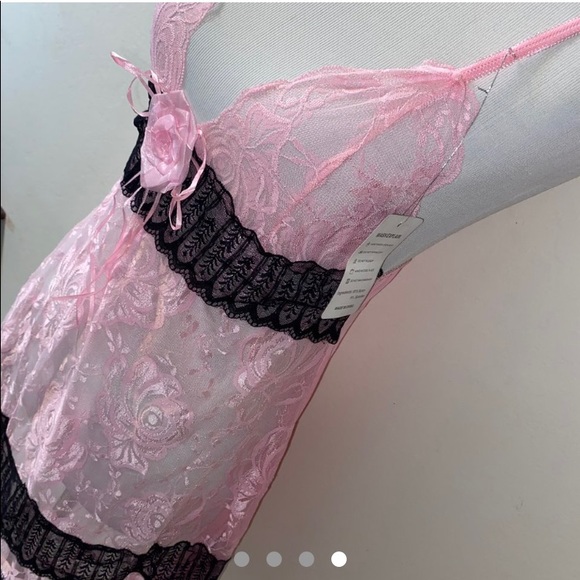 🖤🤍BABY PINK ROSE LINGERIE DRESS💖🌷 - Picture 4 of 4